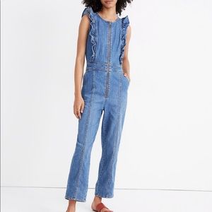 Madewell Denim Ruffle Jumpsuit || Size 00